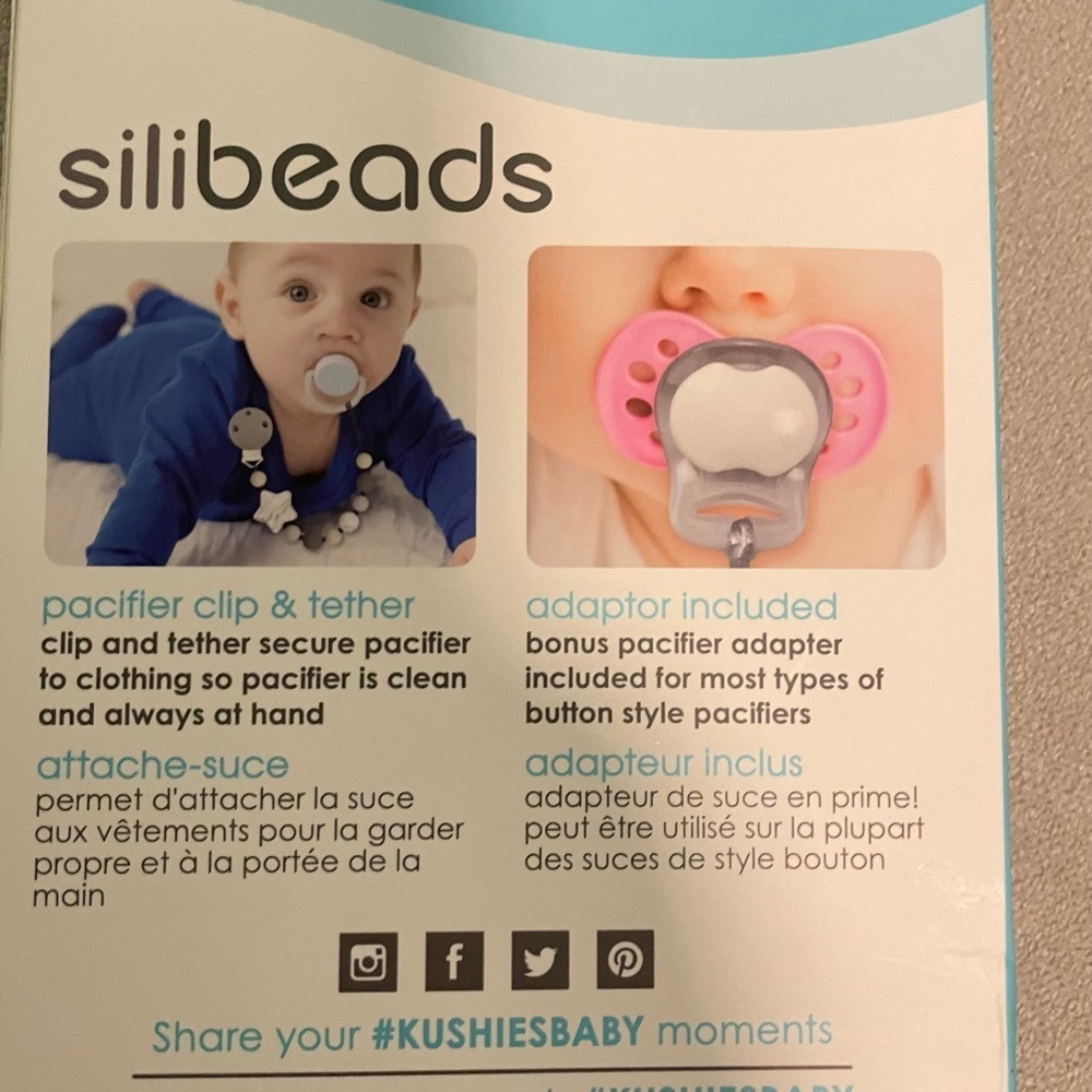 Kushies Silibeads Pacifier Clip - Picture 6 of 7